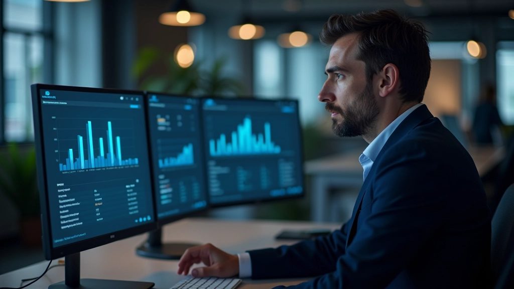 Graphique d'analytics et statistiques de trafic sur un écran de bureau